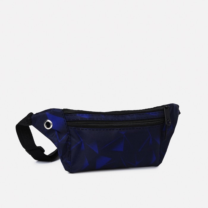 Поясная сумка на молнии, наружный карман, цвет тёмно-синий Поясная сумка на молнии, наружный карман, цвет тёмно-синий