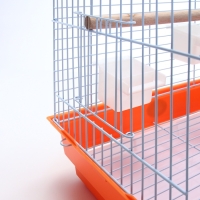 Клетка для птиц Bd-3/1o, раскрывающаяся крыша, 47,5 х 37 х 70 см, красная