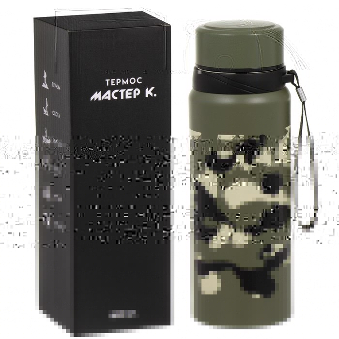 Термос, 800 мл, Warm "Камуфляж", с ситечком, сохраняет тепло до 10 ч