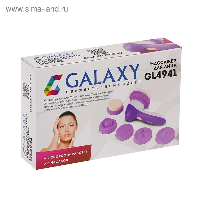 Массажер для лица Galaxy GL 4941, 6 насадок, 2 скорости, 2хАА (не в комплекте) Массажер для лица Galaxy GL 4941, 6 насадок, 2 скорости, 2хАА (не в комплекте)