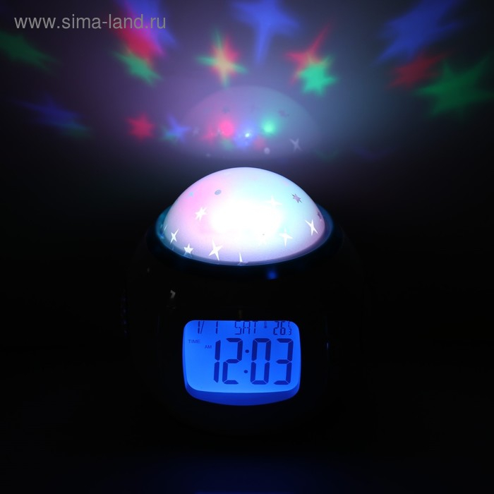 Будильник Luazon LB-10 Будильник Luazon LB-10 "Звездное небо", часы, 8 мелодий, белый