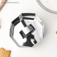 Форма для выкладки Доляна &laquo;Восьмиугольник&raquo;, 7,5&times;4 см, с прессом, толщина 2 мм, нержавеющая сталь