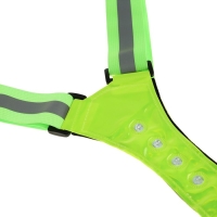 Жилет сигнальный, светоотражающий с регулируемым размером, салатовый, LED сигнал, 4 режима Жилет сигнальный, светоотражающий с регулируемым размером, салатовый, LED сигнал, 4 режима