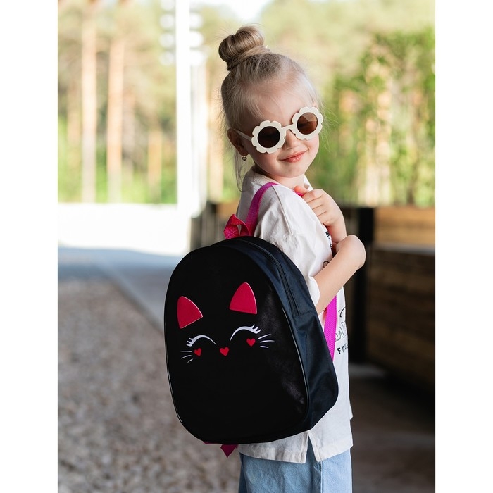 Рюкзак детский для девочки из искусственной кожи «Котик», 30х25 см Рюкзак детский для девочки из искусственной кожи «Котик», 30х25 см