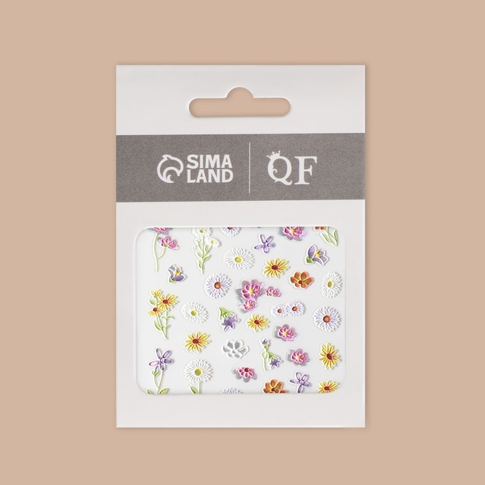 Наклейки для ногтей &laquo;На поле&raquo;, объёмные, разноцветные