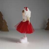 Кукла интерьерная "Ангелочек в красном платье в шапке с оленьими рожками" 5х5,5х16,5 см Кукла интерьерная "Ангелочек в красном платье в шапке с оленьими рожками" 5х5,5х16,5 см