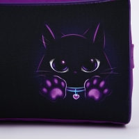 Сумка детская спортивная &laquo;Котик&raquo;, 40х21х24см, цвет чёрный, фиолетовый