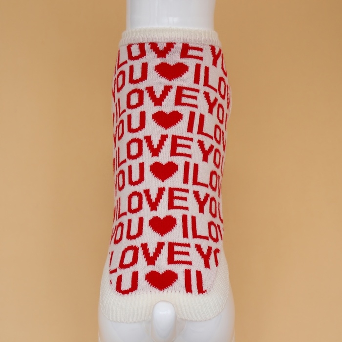 Свитер "ILOVEYOU", L (ДС 29, ОШ 29, ОГ 29-49 см)