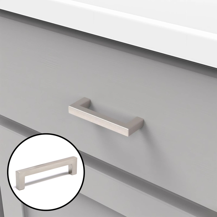 Ручка скоба SQUARE CAPPIO RSC008, нержавеющая сталь, м/о 96 мм, цвет серебро