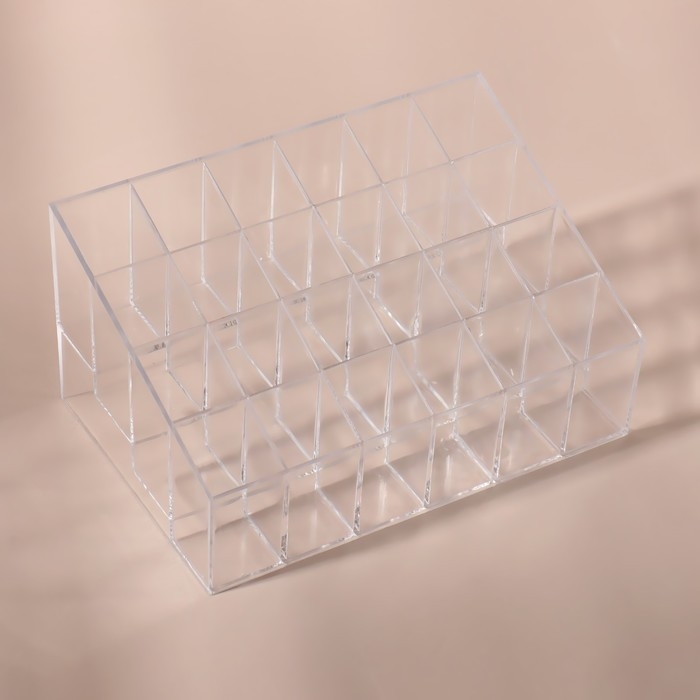 Органайзер для хранения, 24 секции, 14,5 × 9,5 × 7,5 см, в картонной коробке, цвет прозрачный Органайзер для хранения, 24 секции, 14,5 × 9,5 × 7,5 см, в картонной коробке, цвет прозрачный