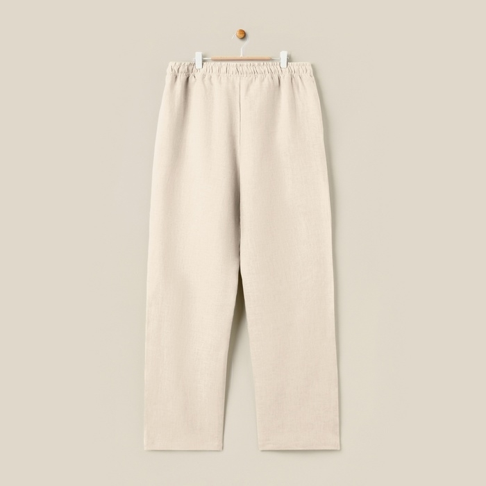 Костюм мужской домашний (рубашка с коротким рукавом и брюки) SL HOME р. XL, молочный