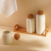 Набор банок фарфоровых для сыпучих продуктов на подставке SL Home «Тренто», 4 предмета: 4 банки 400/650/900 мл, подставка Набор банок фарфоровых для сыпучих продуктов на подставке SL Home «Тренто», 4 предмета: 4 банки 400/650/900 мл, подставка