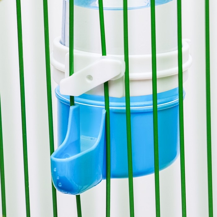 Поилка для птиц 6 х 13,5 см, 240 мл, синяя/белая