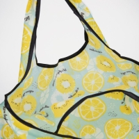 Сумка складная на без застёжки, складная, цвет жёлтый/зелёный