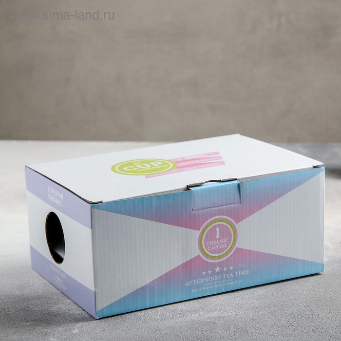 Чайная пара керамическая &laquo;Листочек&raquo;, 3 предмета: чашка 320 мл, блюдце 25,5&times;16 см, ложка, цвет розовый