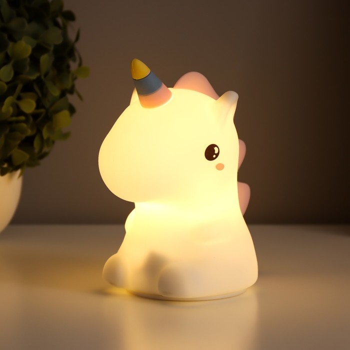 Ночник-мякиш Ночник-мякиш "Единорог" LED USB АКБ белый 9,5х13х14,5 см