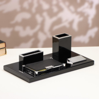 Набор настольный канцелярский 4в1 с визитницей, микс Набор настольный канцелярский 4в1 с визитницей, микс