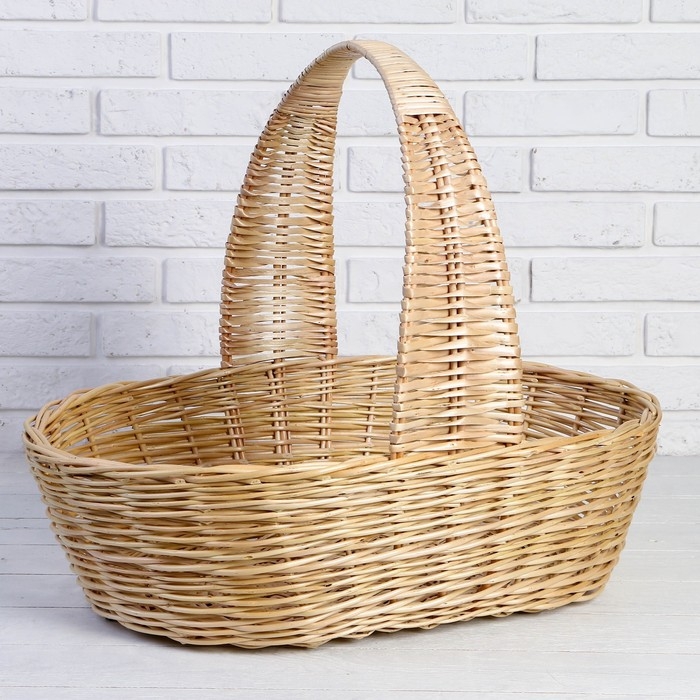 Корзина продуктовая, 62&times;41&times;18/50 см, ручное плетение, ива