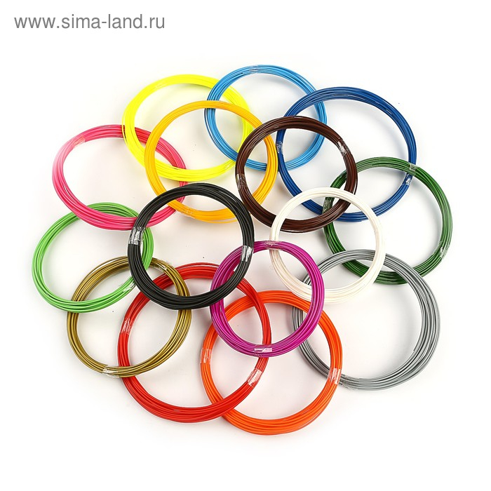 Пластик SL PLA-15, для 3Д ручки, 15 цветов по 10 метров