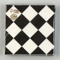 Салфетки бумажные «Чёрные ромбики» 33х33 см, набор 20 шт. Салфетки бумажные «Чёрные ромбики» 33х33 см, набор 20 шт.