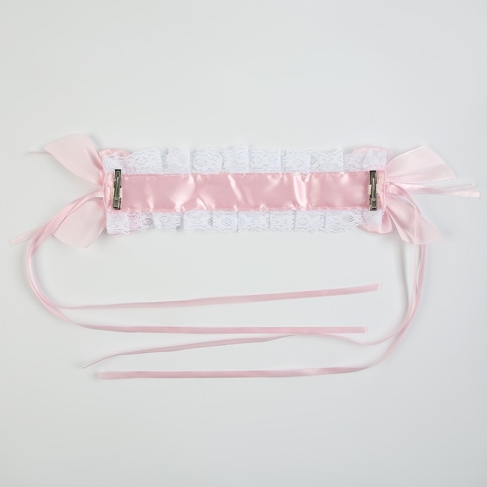 Карнавальная повязка &laquo;Лолита&raquo;, цвет розовый с белой тесьмой
