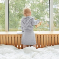 Халат детский муслиновый LoveLife (4 года, рост 104-110 см), цвет серый, 100% хлопок, 235 гр/м2