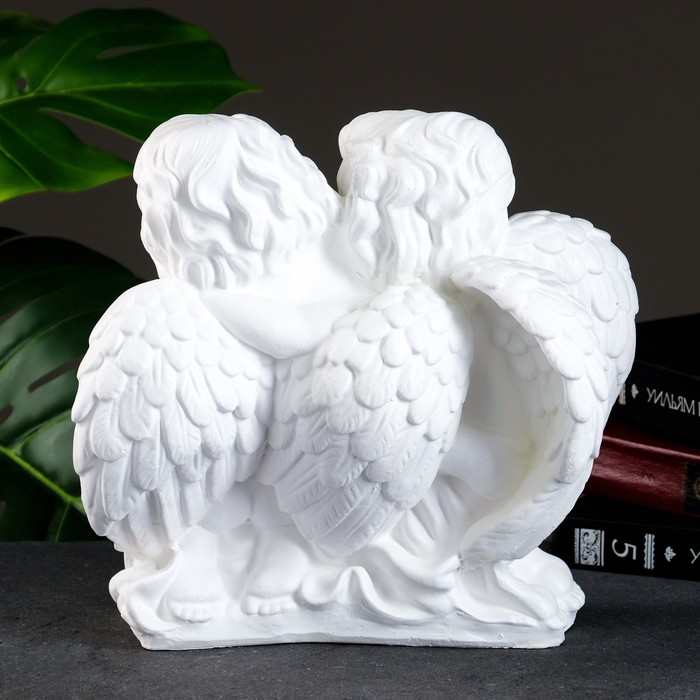 Светящаяся фигура Светящаяся фигура "Пара ангелов сидя" 29х14х28см белая