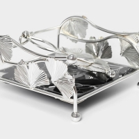 Салфетница &laquo;Цветы&raquo;, 15&times;15&times;8,5 см, цвет серебряный