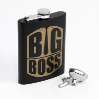 Фляжка для алкоголя и воды BIG BOSS, нержавеющая сталь, подарочная, 240 мл, с воронкой Фляжка для алкоголя и воды BIG BOSS, нержавеющая сталь, подарочная, 240 мл, с воронкой