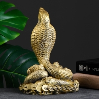 Фигура "Кобра на деньгах" золото, 26х16х10см