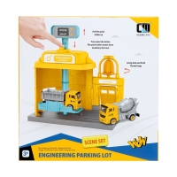 Парковка &laquo;Строительный лифт&raquo;, с подъёмом, машинка опускается с кнопки, звонит колокол, МИКС