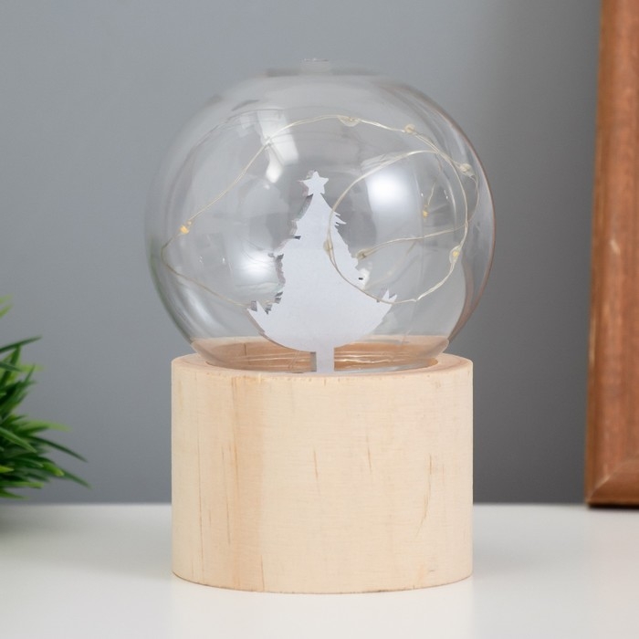 Ночник «Шар-дед мороз у елки» LED 3хAG10 шар 8см 6,5х6,5х11,5см Ночник «Шар-дед мороз у елки» LED 3хAG10 шар 8см 6,5х6,5х11,5см