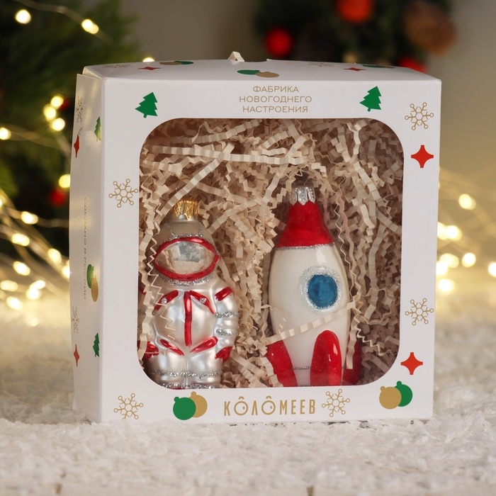 Набор Набор "Космический", из 2 фигурок (h-11 см, h-10 см) в подарочной упаковке