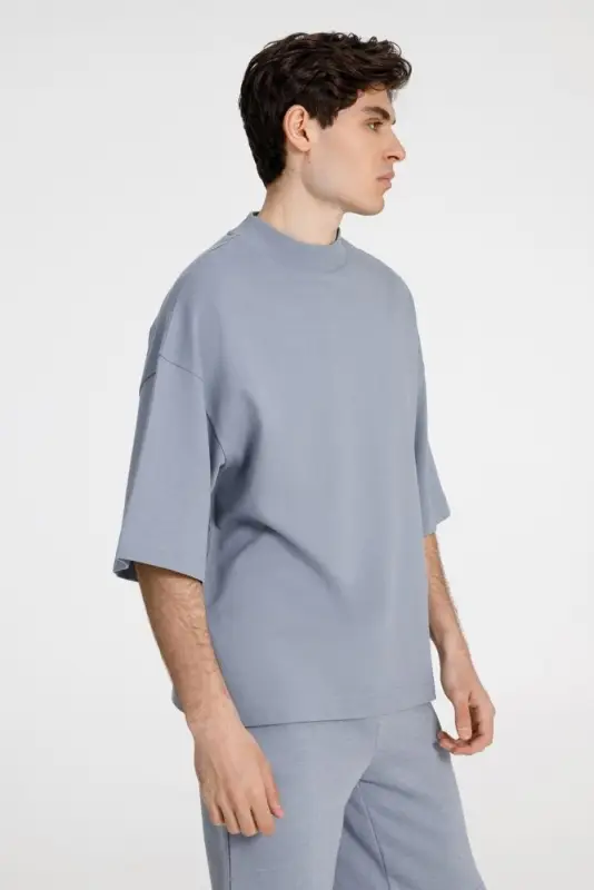 Футболка оверсайз унисекс T9, серая, размер XS/S