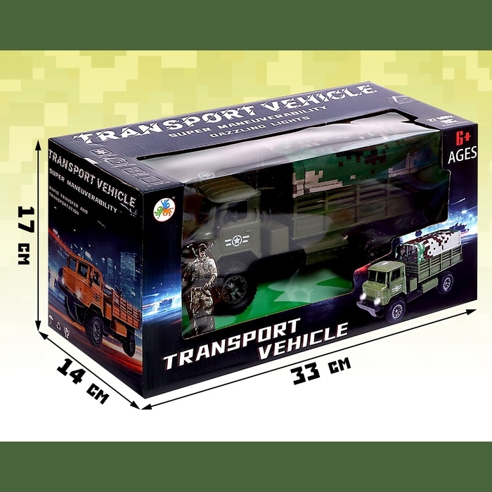 Грузовик радиоуправляемый &laquo;Военный&raquo;, работает от аккумулятора, цвет зелёный