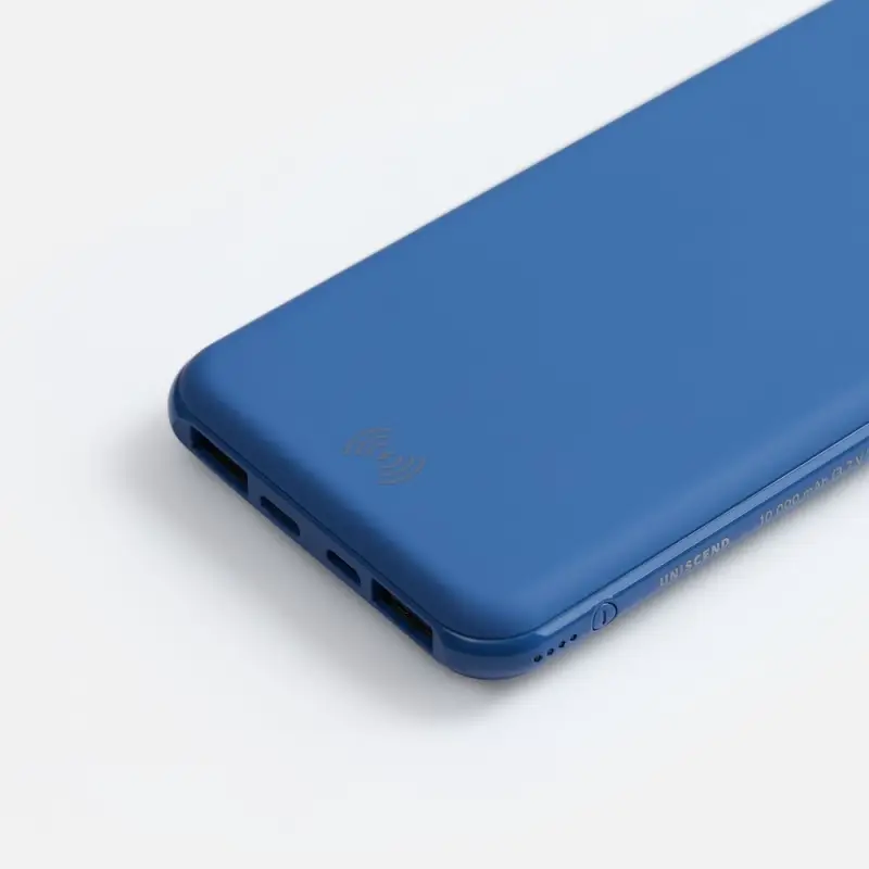 Аккумулятор с беспроводной зарядкой All Day Wireless 10000 мАч, синий Аккумулятор с беспроводной зарядкой All Day Wireless 10000 мАч, синий