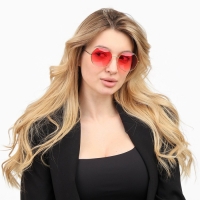 Очки солнцезащитные OneSun, футуристические, 6 х 13.5 см, розовые Очки солнцезащитные OneSun, футуристические, 6 х 13.5 см, розовые