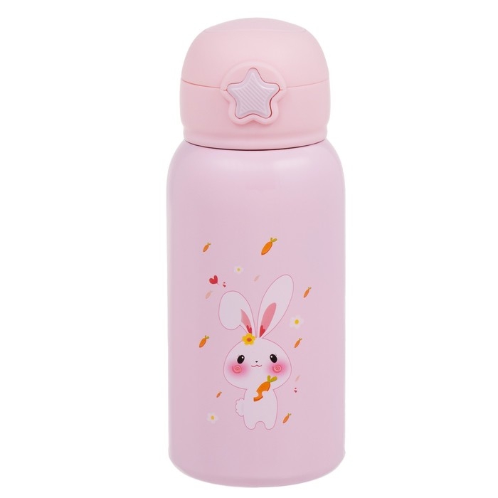 Термос, 600 мл, Детский "Кролик", с кружкой, два вида крышек, сохраняет тепло до 8 ч
