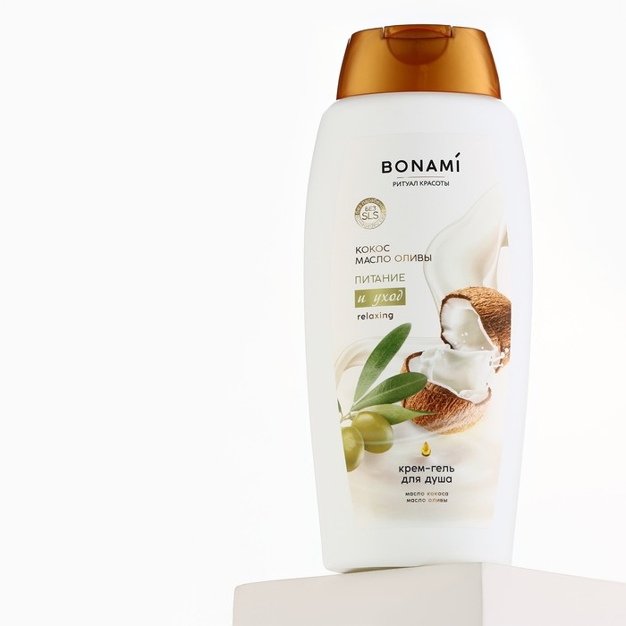 Гель для душа, питание и уход, 750 мл, аромат оливы и кокоса, BONAMI Гель для душа, питание и уход, 750 мл, аромат оливы и кокоса, BONAMI