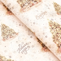 Новый год. Бумага упаковочная новогодняя крафт белый "Зимняя сказка", 70 х 100 см. Новый год. Бумага упаковочная новогодняя крафт белый "Зимняя сказка", 70 х 100 см.