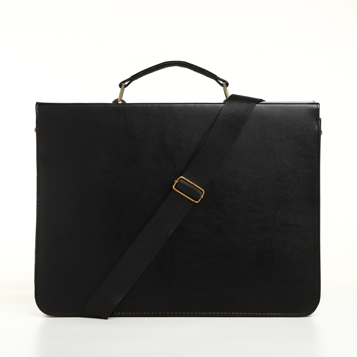 Сумка мужская деловая на клапане, цвет чёрный Сумка мужская деловая на клапане, цвет чёрный