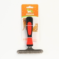 Расчёска-грабли 2-рядная, 11 х 15,5 см, чёрно-красная Расчёска-грабли 2-рядная, 11 х 15,5 см, чёрно-красная