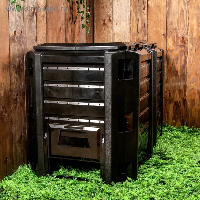 Компостер пластиковый Module, 800 л, с крышкой, 135 × 72 × 82,6 см, чёрный Компостер пластиковый Module, 800 л, с крышкой, 135 × 72 × 82,6 см, чёрный