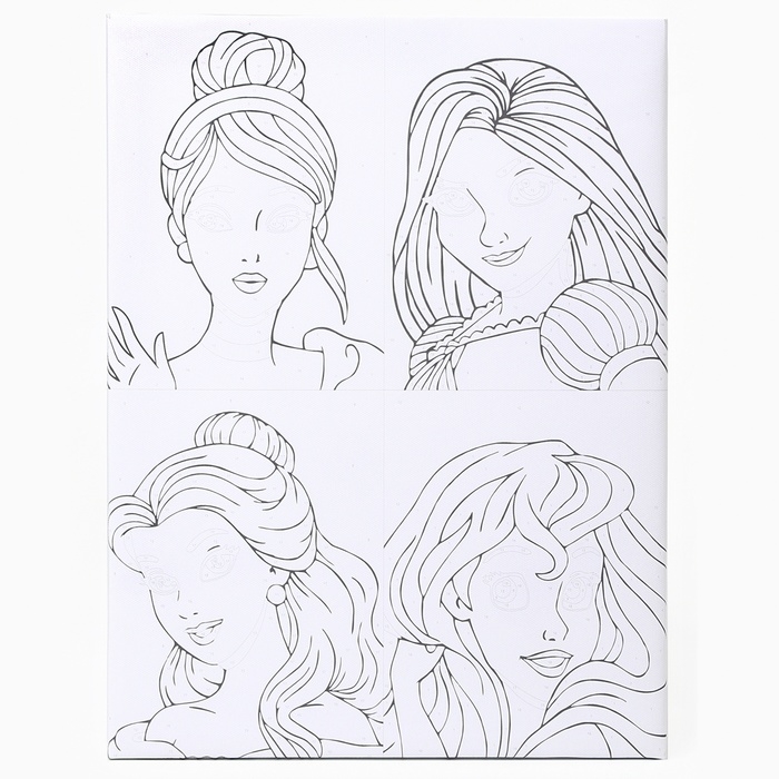 Картина по номерам на подрамнике, 30х40 см, Принцессы