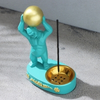 Курильница "Обезьяна с шаром стоящая", бирюзовая Курильница "Обезьяна с шаром стоящая", бирюзовая