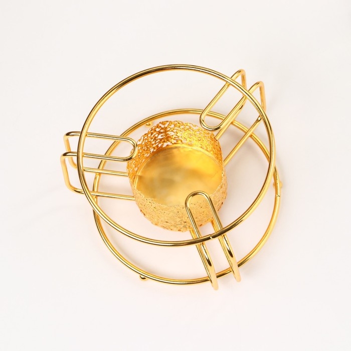 Набор чайный из стекла &laquo;Блаженство&raquo;, 6 предметов: чайник 600 мл, чаша 150 мл, блюдце d=12см, подставка 12&times;6,5 см