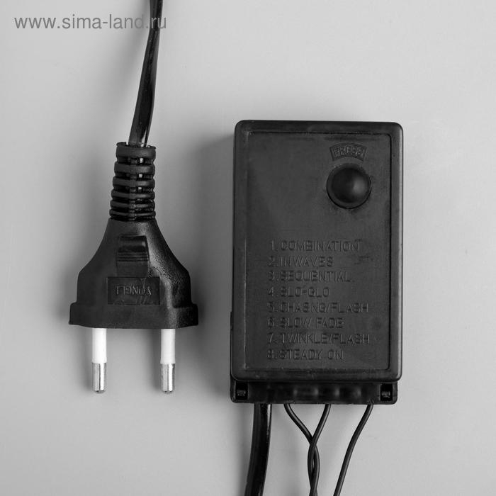 Гирлянда &laquo;Нить&raquo; 10 м с насадками &laquo;Шарики 2.5 см&raquo;, IP44, тёмная нить, 100 LED, свечение зелёное, 8 режимов, 220 В