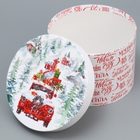 Набор коробок круглых 3 в 1 &laquo;Поздравляю с Новым Годом&raquo;, 18 х 18 х 13 см - 25 х 25 х15 см, Новый год