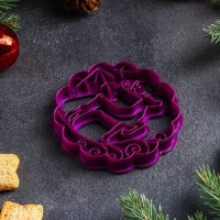 Форма для резных пряников &laquo;Северный олень&raquo;, цвет фиолетовый