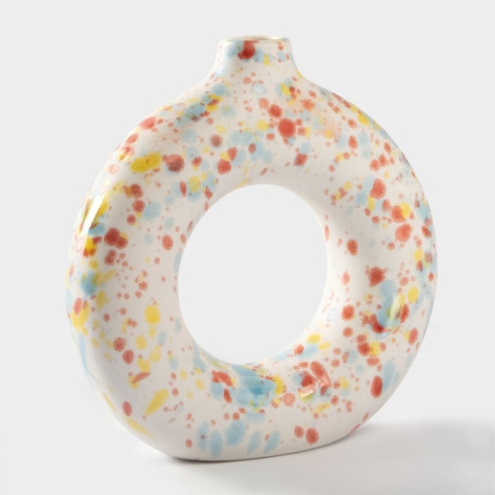 Ваза для цветов керамическая &laquo;Скандинавия&raquo;, 14,2&times;13,3 см, горлышко d=2,5 см, цвет белый